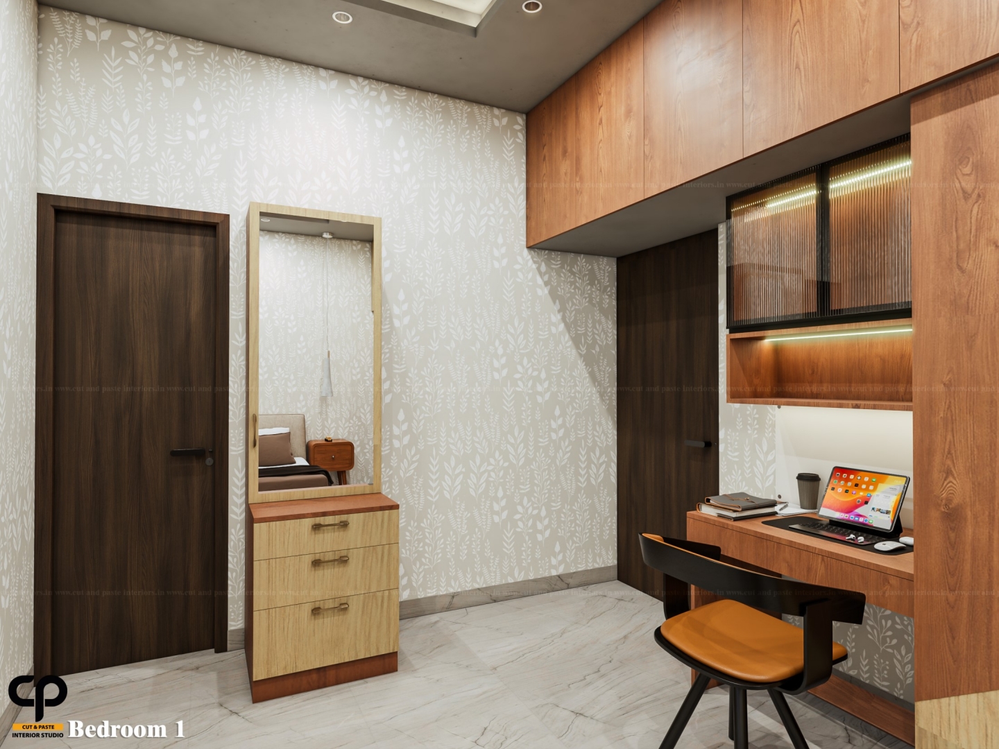 Executive study and home office with integrated storage