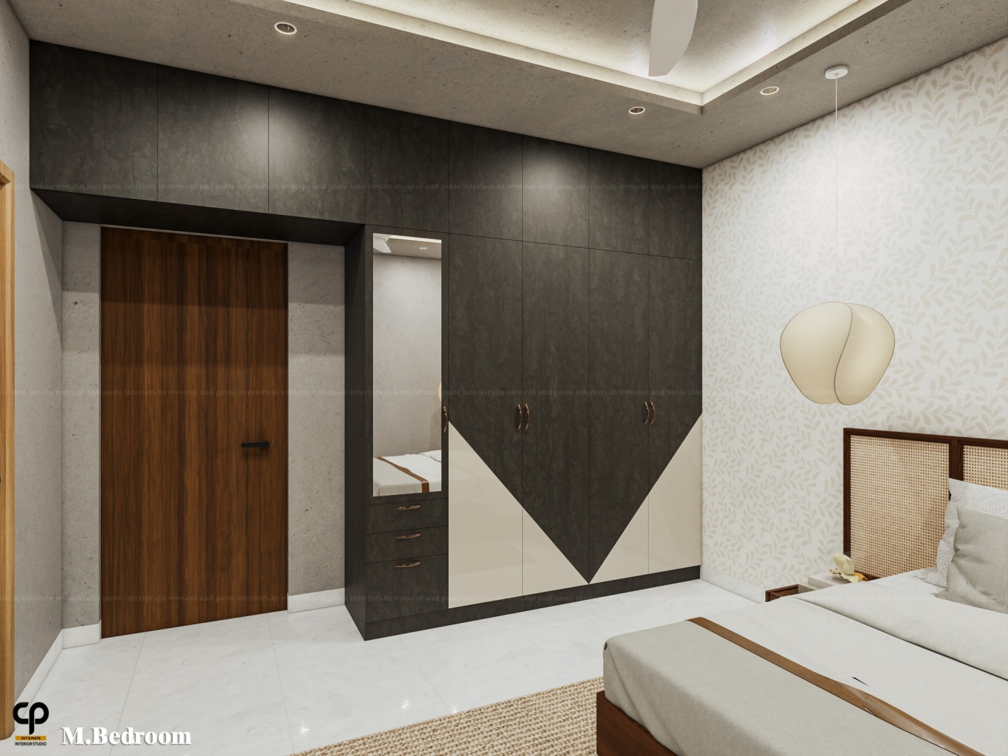 Bespoke geometric wardrobe joinery
